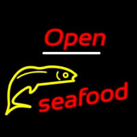 Open Seafood Logo Neon Skilt