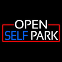 Open Self Park With Red Border Neon Skilt