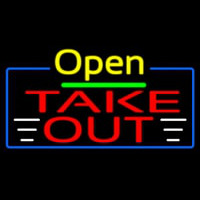 Open Take Out Neon Skilt