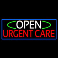 Open Urgent Care With Blue Border Neon Skilt