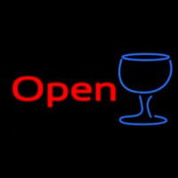 Open Wine Glass Neon Skilt