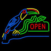 Open With Parrot Neon Skilt