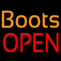 Orange Boots Open Neon Skilt