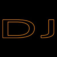 Orange Dj Double Stroke Neon Skilt