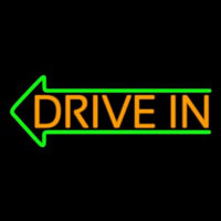 Orange Drive In Green Arrow Neon Skilt