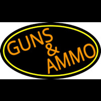 Orange Guns And Ammo Neon Skilt
