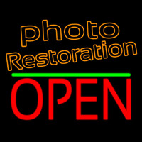 Orange Photo Restoration With Open 1 Neon Skilt
