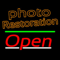 Orange Photo Restoration With Open 3 Neon Skilt