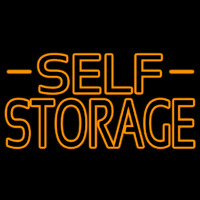 Orange Self Storage Block With Border Neon Skilt