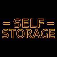 Orange Self Storage Block With Line Neon Skilt