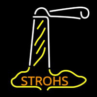 Orange Strohs Lighthouse Beer Sign Neon Skilt