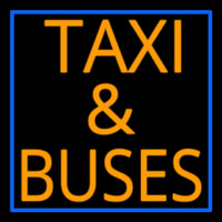Orange Ta i And Buses With Border Neon Skilt