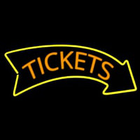 Orange Tickets Yellow Arrow Neon Skilt