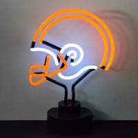 Orange and White Helmet Football Desktop Neon Skilt