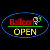Oval Block Open Balloon Neon Skilt