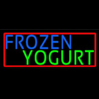 Oval Blue Green Frozen Yogurt Neon Skilt