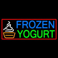 Oval Blue Green Frozen Yogurt Neon Skilt