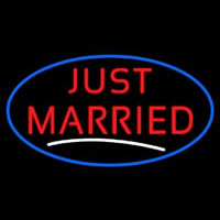 Oval Just Married Neon Skilt