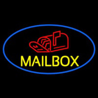 Oval Mailbo  With Logo Neon Skilt