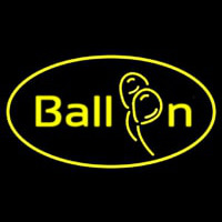 Oval Yellow Balloon Neon Skilt