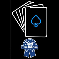 Pabst Blue Ribbon Cards Beer Sign Neon Skilt
