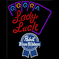 Pabst Blue Ribbon Lady Luck Series Beer Sign Neon Skilt