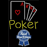 Pabst Blue Ribbon Poker Ace Series Beer Sign Neon Skilt