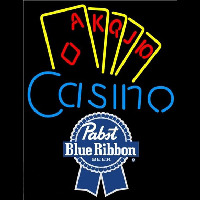 Pabst Blue Ribbon Poker Casino Ace Series Beer Sign Neon Skilt