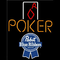 Pabst Blue Ribbon Poker Squver Ace Beer Sign Neon Skilt