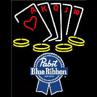 Pabst Blue RibbonPoker Ace Series Beer Sign Neon Skilt