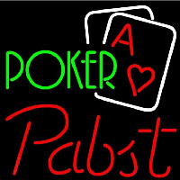 Pabst Green Poker Beer Sign Neon Skilt