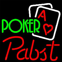 Pabst Green Poker Beer Sign Neon Skilt