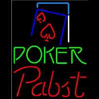 Pabst Green Poker Red Heart Beer Sign Neon Skilt