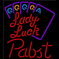 Pabst Lady Luck Series Beer Sign Neon Skilt