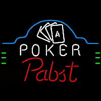 Pabst Poker Ace Cards Beer Sign Neon Skilt