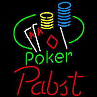 Pabst Poker Ace Coin Table Beer Sign Neon Skilt