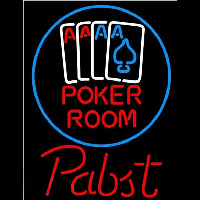 Pabst Poker Room Beer Sign Neon Skilt