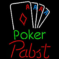 Pabst Poker Tournament Beer Sign Neon Skilt