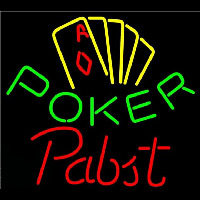 Pabst Poker Yellow Beer Sign Neon Skilt
