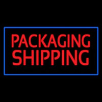 Packaging Shipping Blue Rectangle Neon Skilt