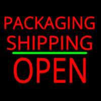 Packaging Shipping Open Block Green Line Neon Skilt