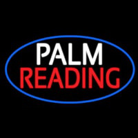 Palm Reading Blue Border Neon Skilt