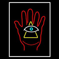 Palm With Eye Pyramid Neon Skilt