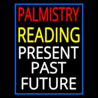 Palmistry Reading Blue Border Neon Skilt