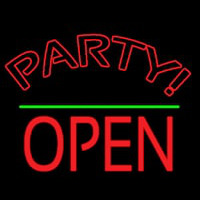 Party Green Line Open Block Neon Skilt
