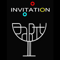 Party Invitation Neon Skilt