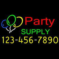 Party Supply Phone Number Neon Skilt