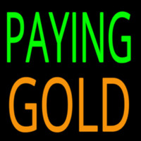Paying Gold Neon Skilt