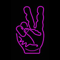 Peace Fingers Neon Skilt