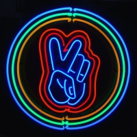 Peace with Circle Neon Skilt